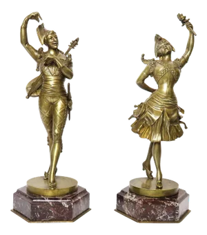 Vintage Tiffany & Co. Bronze Figures by Lafon Mollo - a Pair