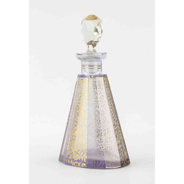 Art Deco Crystal Perfume Bottle attributed to Moser, 1930s For Sale - Image 3 of 8