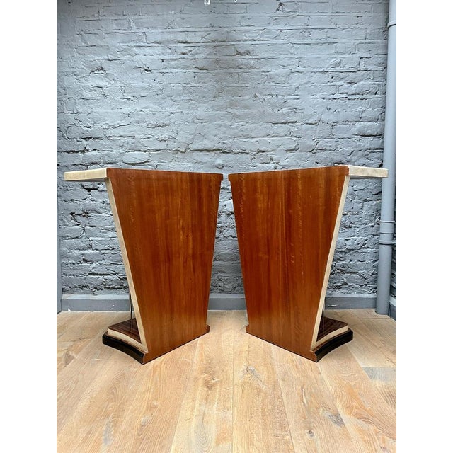 Italian Mirrored and Lacquered Goatskin Console Tables, 1950, Set of 2 For Sale - Image 16 of 17