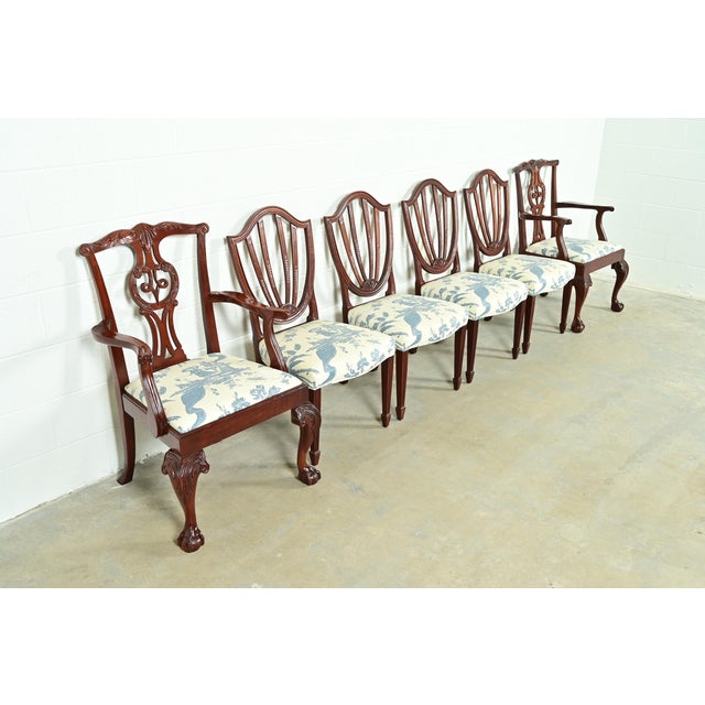Baker Furniture Company Baker Furniture Historic Charleston Carved Mahogany Dining Chairs, Set of Six For Sale - Image 4 of 15