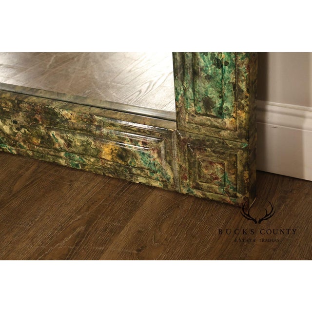 Faux Marble Geometric Framed Wall Mirror 47' x 36" For Sale - Image 16 of 16