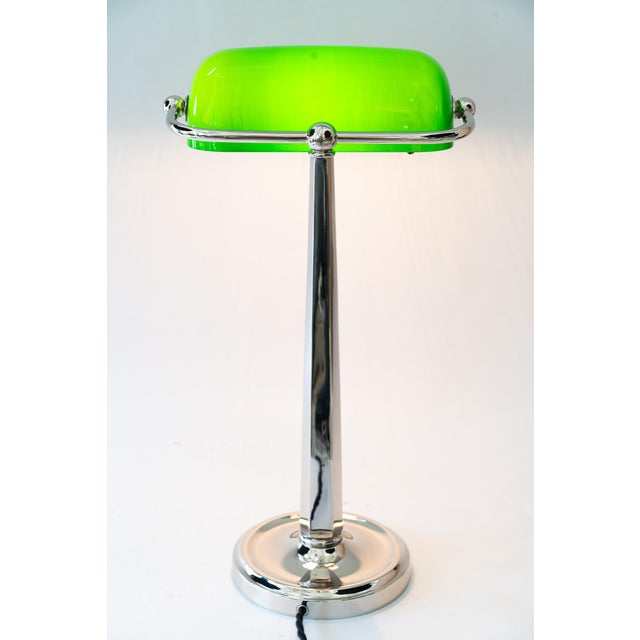 Art Deco Nickel-Plated Banker Table Lamp, Vienna, Austria, 1920s For Sale - Image 16 of 18