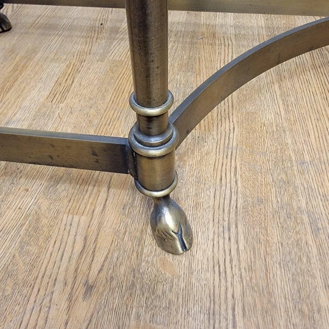 Labarge Hollywood Regency LaBarge Style Brass Console Table For Sale - Image 4 of 10