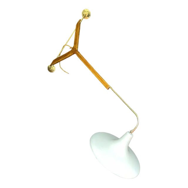 Wall Light in Wood and Brass from Stilnovo For Sale