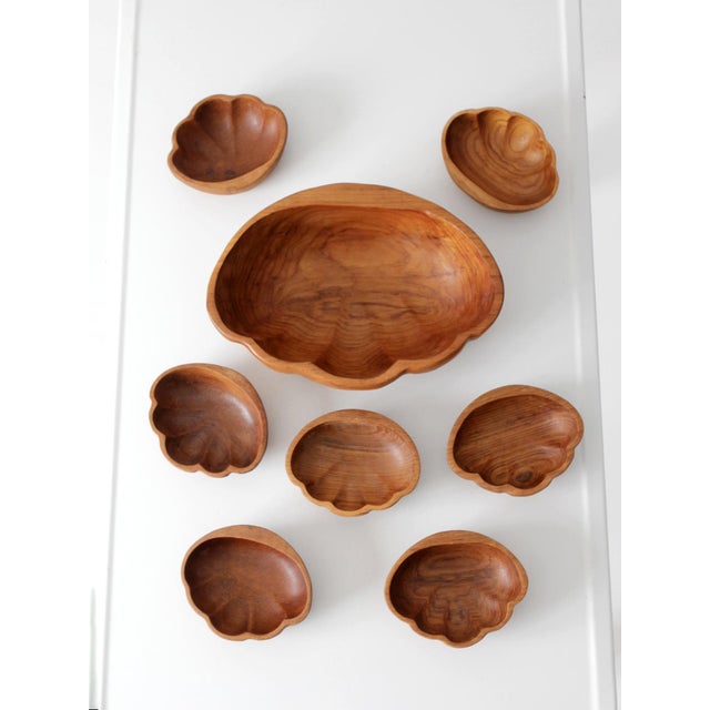 Mid 20th Century Mid-Century Modern Wood Serving Bowl Set For Sale - Image 11 of 15