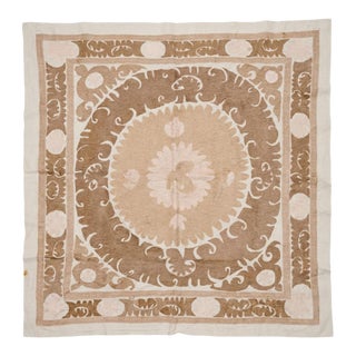 Central Asian Suzani Wall Hanging Decor — 4'4'' X 4'7'' For Sale