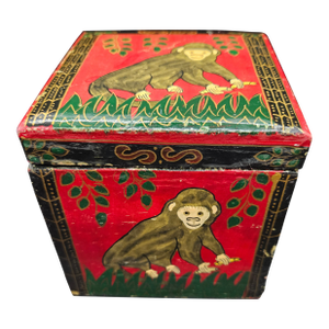 MCM India Handpainted Monkey Trinket Box