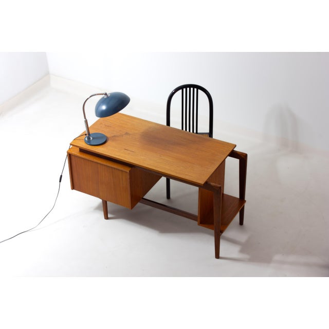 Black Mid-Century Writing Desk, 1960s For Sale - Image 8 of 17