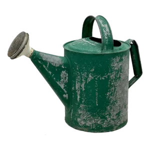 Nice Small 6 Quart Size Vintage American Galvanized Steel & Brass Garden Sprinkler Watering Can
