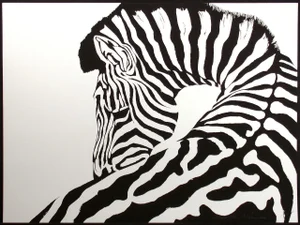 C. Vansen "Zebra" Signed Numbered Wild Animals Africa B&W Serigraph 1978 Unframed