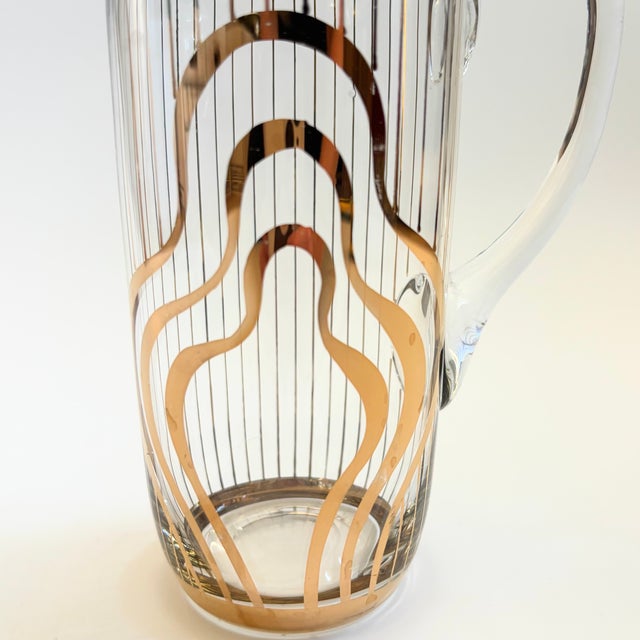 MCM Gold Squiggle Pitcher For Sale - Image 4 of 9