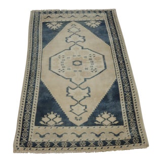1970s Islamic Blue Hand Knotted Small Rug For Sale