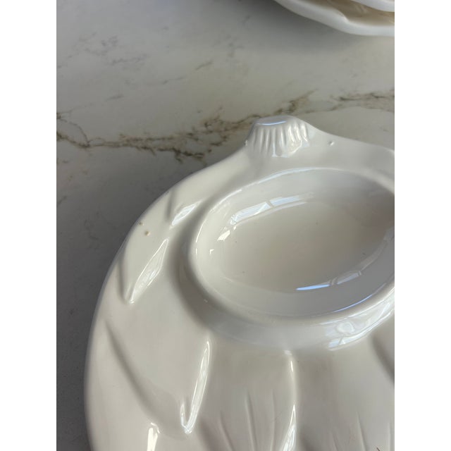 Mid 20th Century Artichoke Form White Majolica Style Ceramic Plates - Set of 6 For Sale In Los Angeles - Image 6 of 7