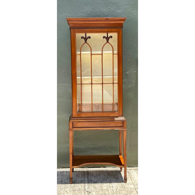 Vintage Mahogany Glass Display Cabinet For Sale - Image 14 of 16