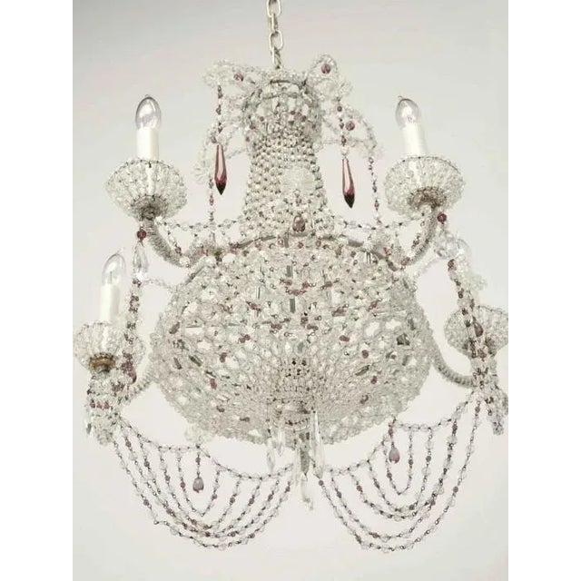 Vintage Italian Beaded Chandelier For Sale - Image 4 of 13