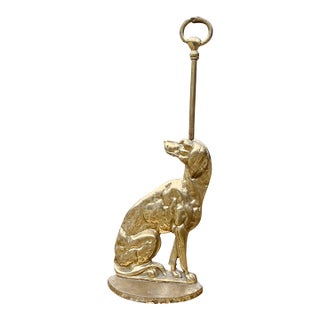 Vintage Brass Dog Form Door Stop For Sale