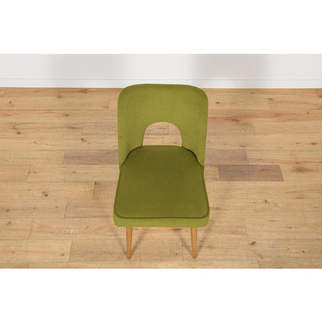 Green Shell Chairs from Bydgoszcz Furniture Factory, 1960s, Set of 4 For Sale - Image 8 of 18