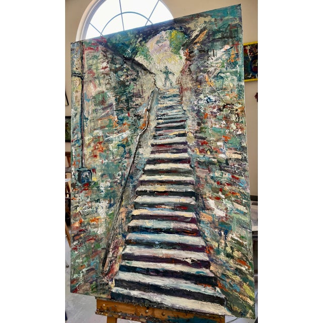 2020s "The Staircase", Abstract Oil Painting, Abstract Art For Sale - Image 5 of 8