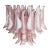 Italian Petals Chandelier in Pink and White Murano For Sale