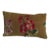1850s Antique Aubusson Floral Lumbar Pillow in Olive Gold Design For Sale