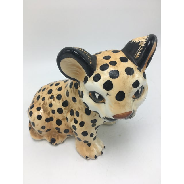 Italian Vintage Ceramic Tiger For Sale - Image 3 of 6