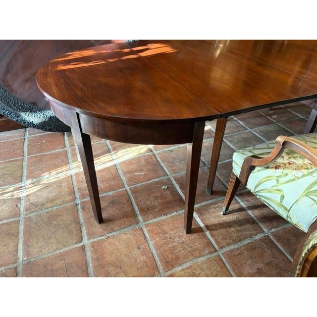 Circa 1840 Georgian Pair of English D End Tables With Mahogany Dining Table For Sale - Image 4 of 8