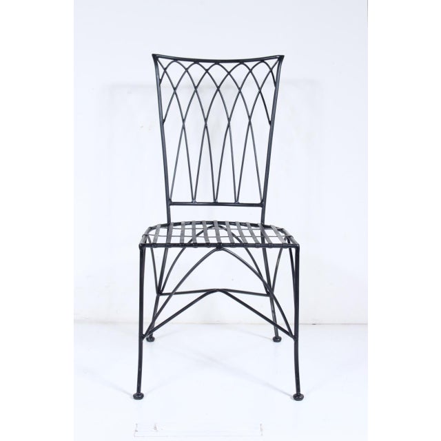Set of 4 Black Iron Dining Side Chairs, C. 1980 For Sale - Image 11 of 18