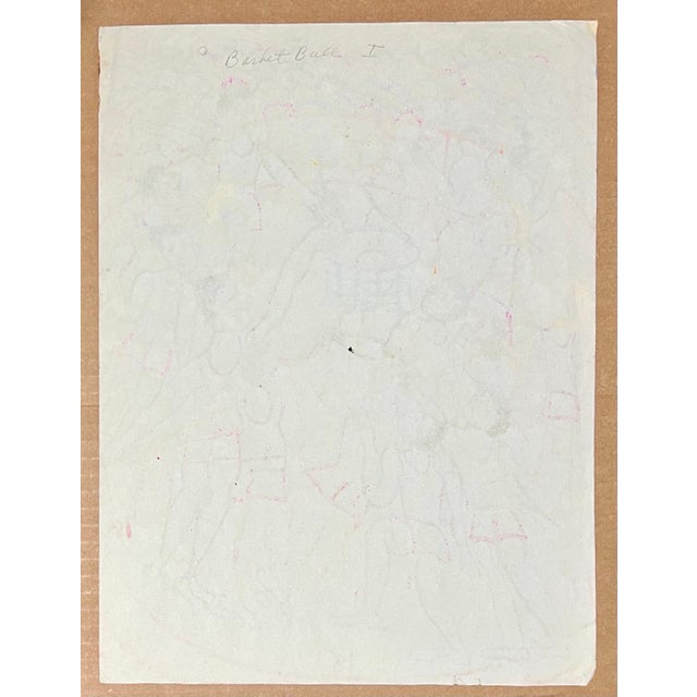 White Malcah Zeldis, Malcah Zeldis Folk Art Gouache Painting Sports Basketball Arena Coca Cola Sign, 1988 For Sale - Image 8 of 8