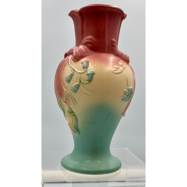 Dark Pink 1940s Vintage Large Hull Pottery Bow Knot Vase For Sale - Image 8 of 12