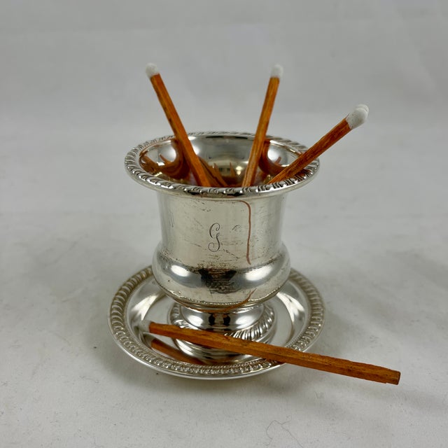 Sterling Silver 2Piece Cigarette or Match Holder Smoker Set Chairish