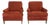 Late 20s, Pair of Red Chenille Club Chairs For Sale