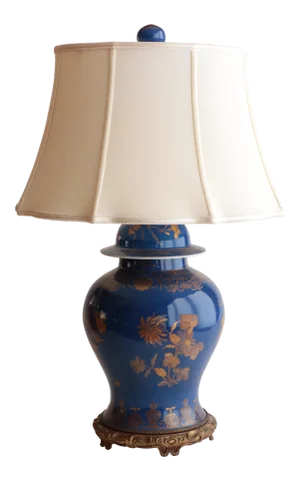 Chinese Powder Blue Table Lamp