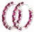 14k White Gold Twist Lock Inside-Out Hoop Earrings, 2.35ct Rubies For Sale