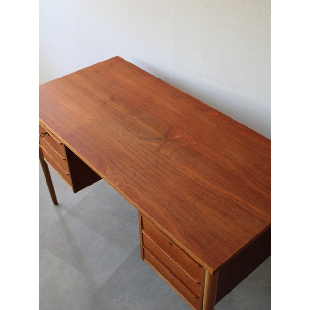 Brown Vintage Danish Desk in Teak, 1960s For Sale - Image 8 of 9