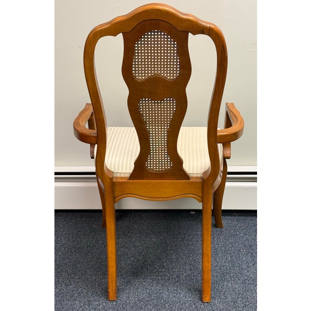 Late 20th Century French Cane Back Dining Chairs - Set of 6 For Sale - Image 4 of 12