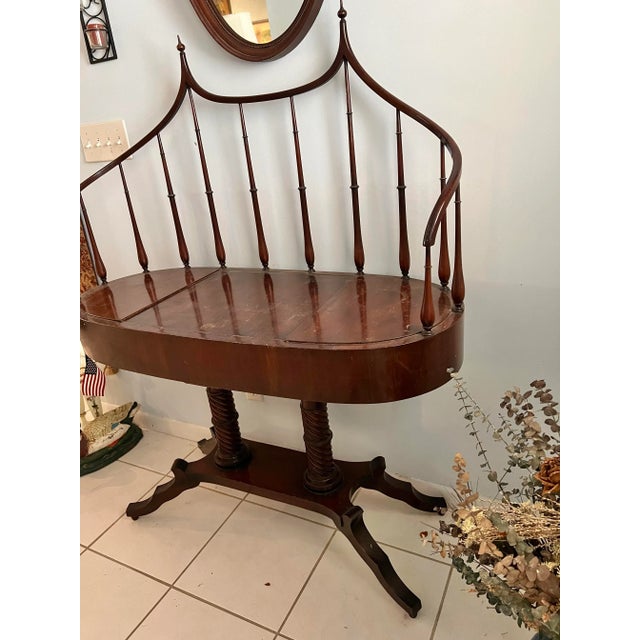 Mid-Century Modern Vintage Wood Planter Console Table With Spindle Back For Sale - Image 3 of 6
