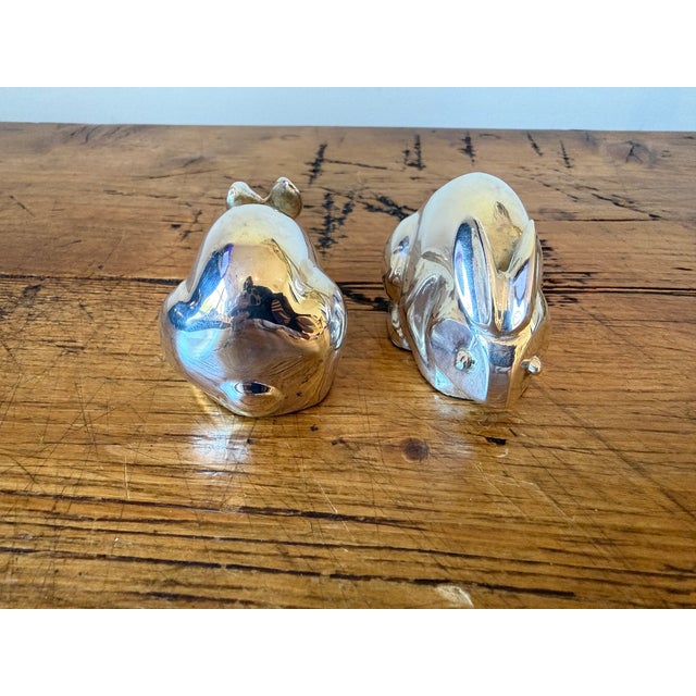 Restoration Hardware Restoration Hardware Silver Plated Bunnies, a Pair For Sale - Image 4 of 6