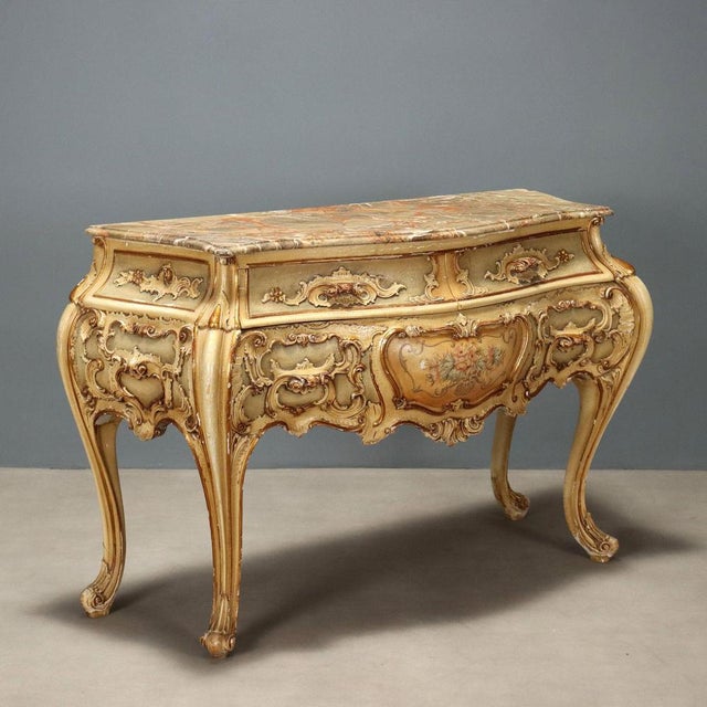 Rococo Style Chest of Drawers with Marble Top For Sale - Image 10 of 10