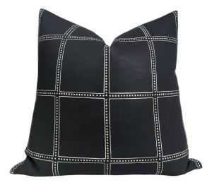 Postage Pillow Cover in Black, 20x20 Pillow