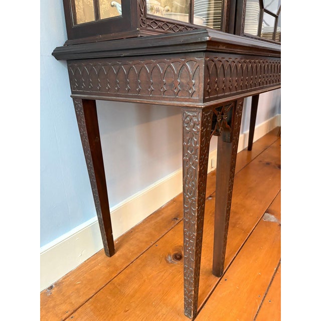 19th Century Chippendale Style Carved Mahogany China Display Cabinet For Sale In New York - Image 6 of 11