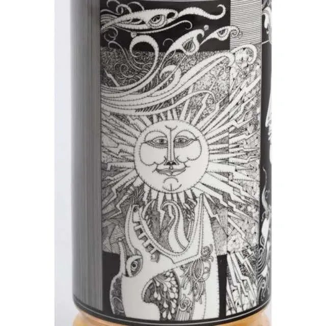 Beautiful ceramic porcelain Vase with black, white and gilded trim by Artist Endre Szasz signed and dated- Marked...