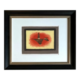 Georges Braque Au Couchant Lithograph P105 Mourlot 1963 Framed For Sale