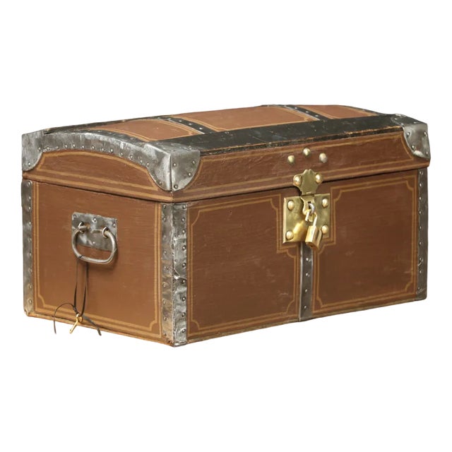 Doll Trunk with Padlock and Key, 1920s For Sale