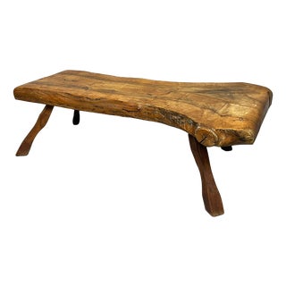 Brutalist Wabi-Sabi Freeform Hardwood Coffee Table, 1970s For Sale