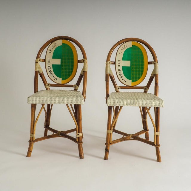 Vintage Bistro Chairs by Italo Gasparucci for ECC Tennis Tournament Antwerp, 1980s, Set of 2 For Sale - Image 6 of 17