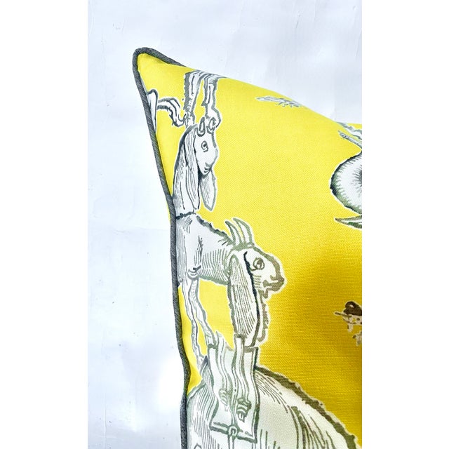 Vintage African Animal Print Yellow Pillow For Sale In Atlanta - Image 6 of 6