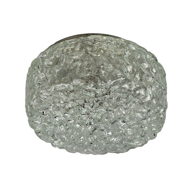 Glass & Metal Ceiling Lamp from Glashütte Limburg, Germany, 1970s For Sale