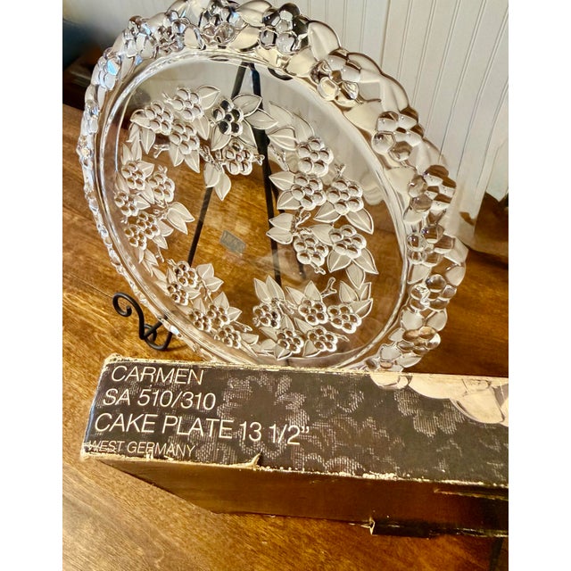Late 20th Century Mikasa Walther Carmen Crystal Cake Plate For Sale - Image 5 of 12