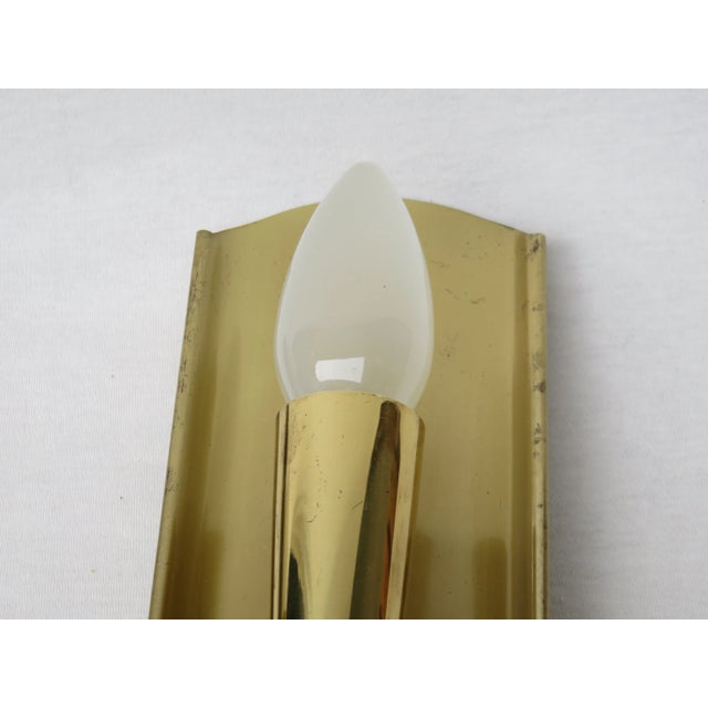 1950s Polished & Matte Brushed Brass Wall Lights, 1950s, Set of 2 For Sale - Image 5 of 13