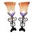 DecMode 30" Scroll Brown Uplight With Beige Glass Shade - a Pair For Sale